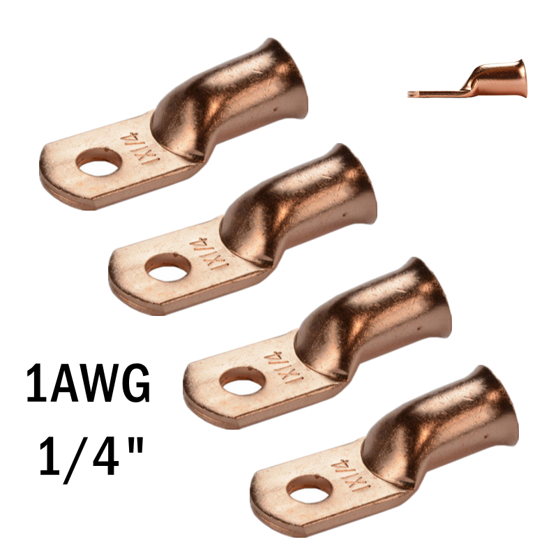 10/25Pcs 1AWG Electrical Wire Ring Connectors Copper Tube Lug Battery Starter Cable Welding Crimp Terminals: PURPLE / 3P