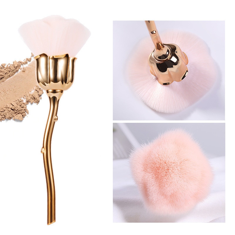 Rose fleur maquillage pinceau fond de teint poudre Blushes Contour cosmétique brosse