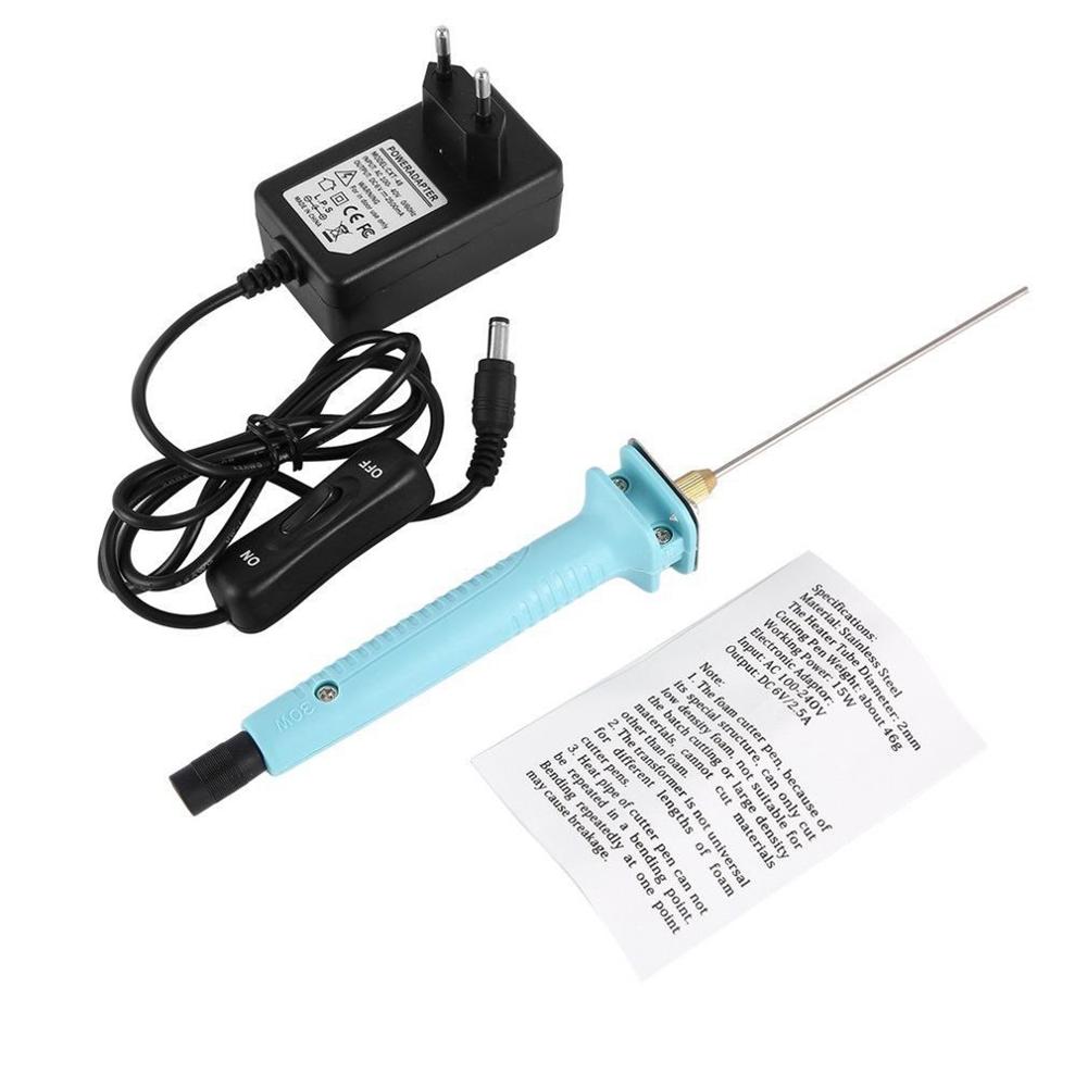 Foam Cutter 15W 10CM Electric Foam Polystyrene Cutting Machine Pen Portable Styrofoam Cutting Tools: EU transformer