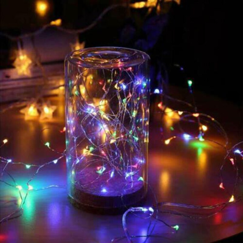 2M LED String light Silver Wire Fairy Light Firefly Lights Battery Operated Garland Home Christmas Wedding Party Decoration