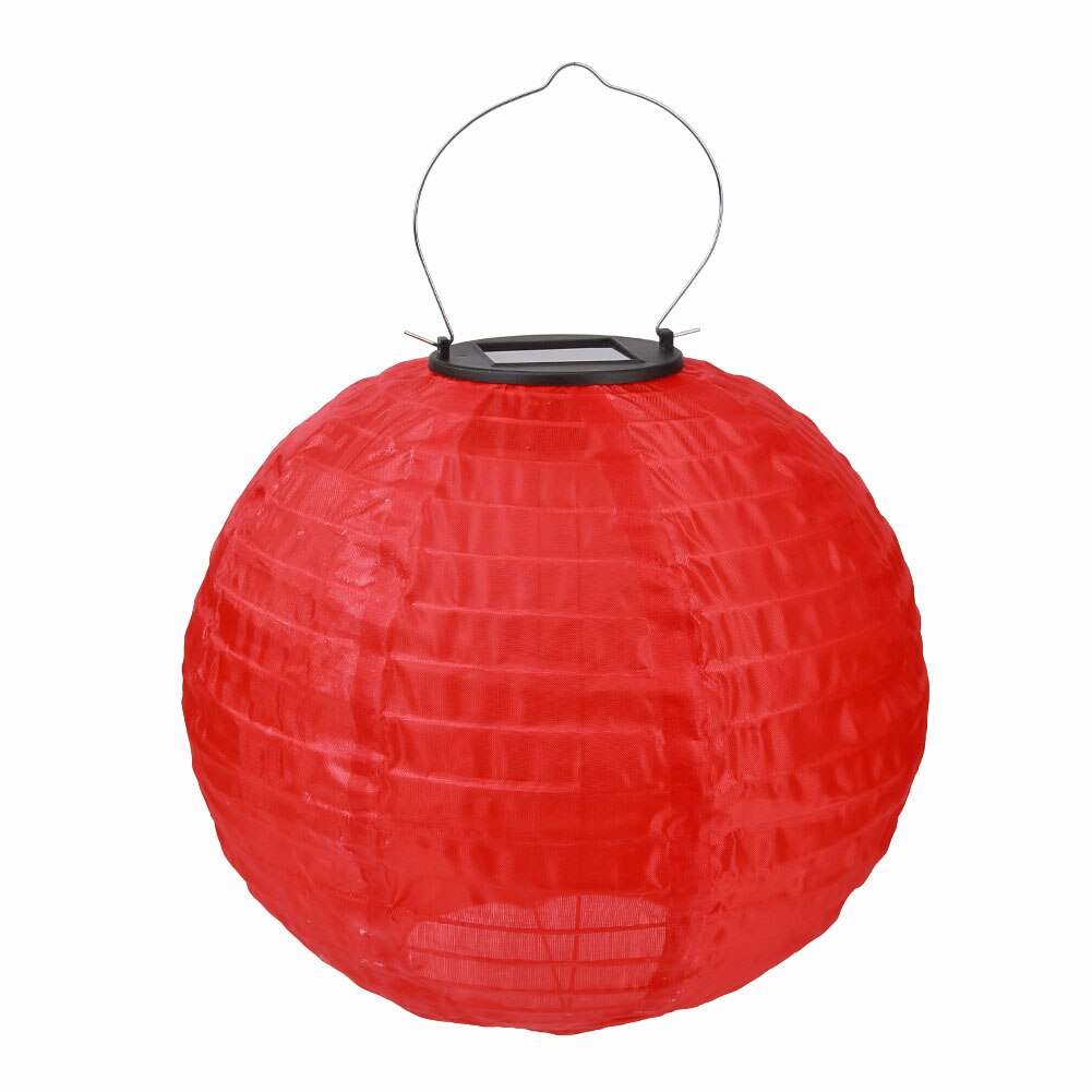 20/25/30Cm Led Solar Lantaarn Lamp Outdoor Festival Party Decor Opknoping Licht Chinese Papier Bal Lampions voor Party Wedding Decor: Rood