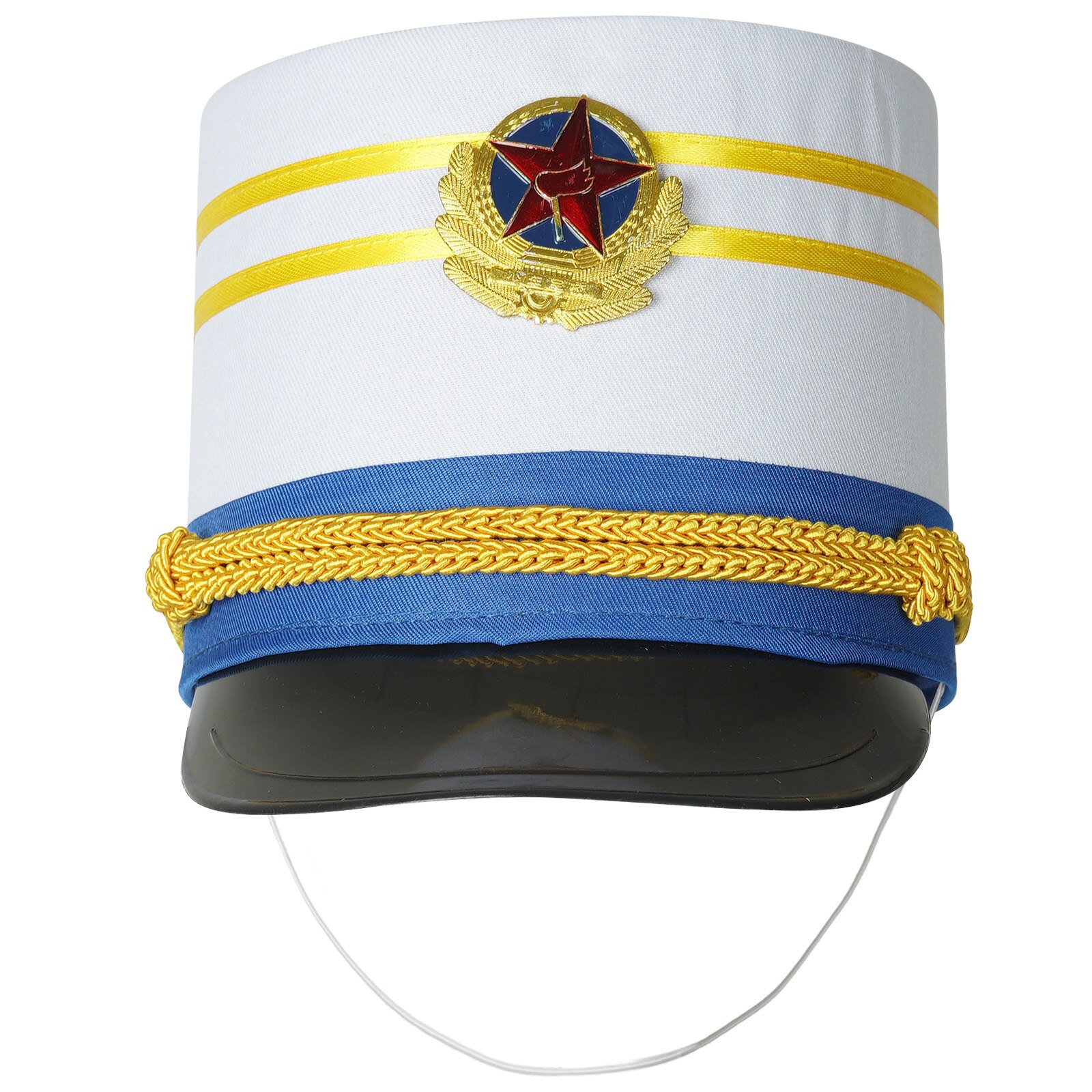 British Royal Guard Drum Head Hat Kid AdultHalloween Cosplay William Soldiers Students Brass Band Honor Guard Flag-Raiser Hat: Type I Blue