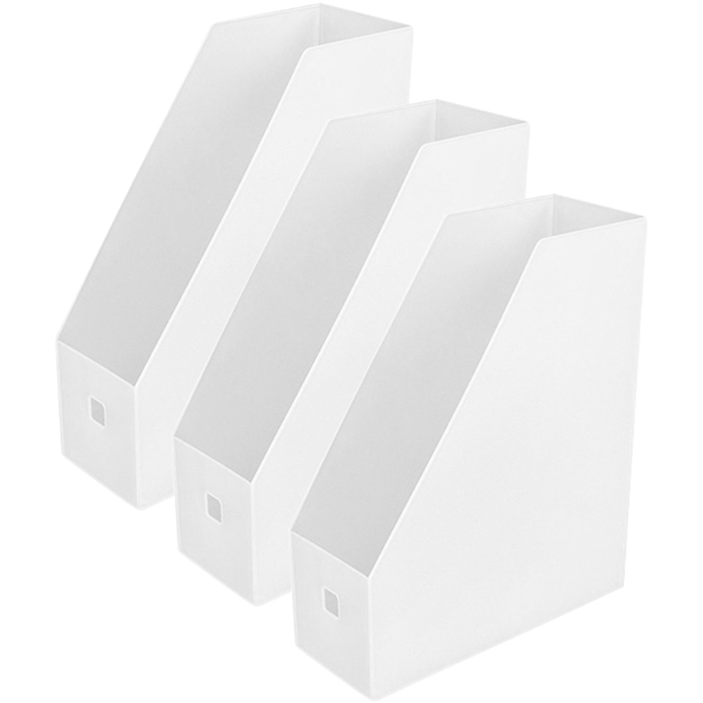 3 Pcs File Storage Rack White Bookshelf Shelves fo... – Grandado