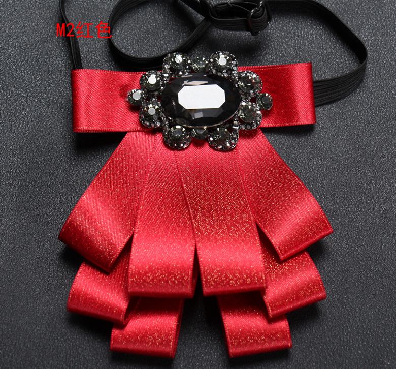 9 farve formelle mænds bånd dobbeltlags krave blomst bryllup gommen bånd slips: Rød