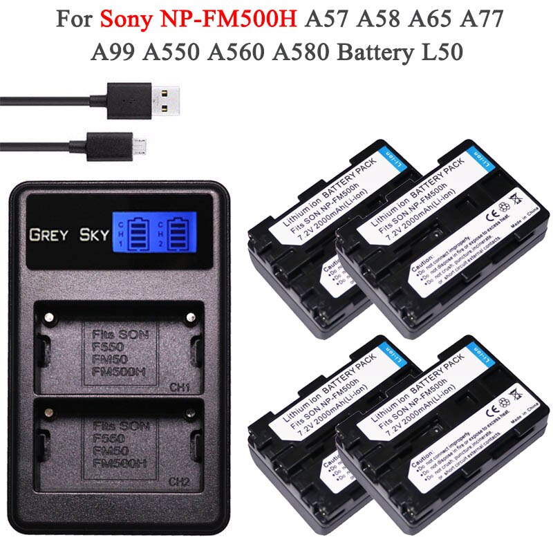 Bateria NP-FM500H Np FM500H Batterij Voor Sony Alpha A58 DSLR-A350A300/A350/A450/A500/A550/A560/A580/A700/A99/A850 SLT-A57
