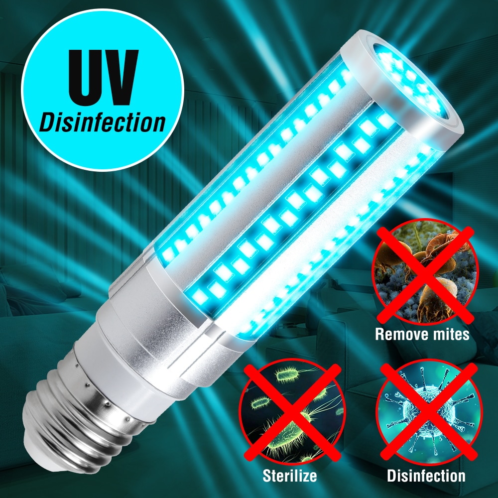 Desinfectie Uvc Lamp E27 15W 20W Led Ultravioleta Uv Led Lamp Sterilisator Licht UV-C Kiemdodende Lamp 110V bactericide Lamp 220V
