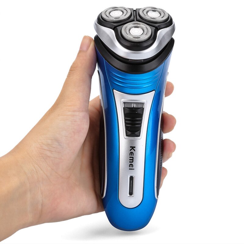 Kemei Elektrische Scheerapparaat Mannen Baard Trimmer Clipper Haar Scheren Machine Professionele Gezicht Mens Triple Blade Oplaadbare Scheermes
