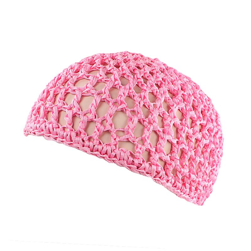 Filet à cheveux en maille pour femmes, bonnet de couleur unie, Turban de nuit pour dormir: Rose