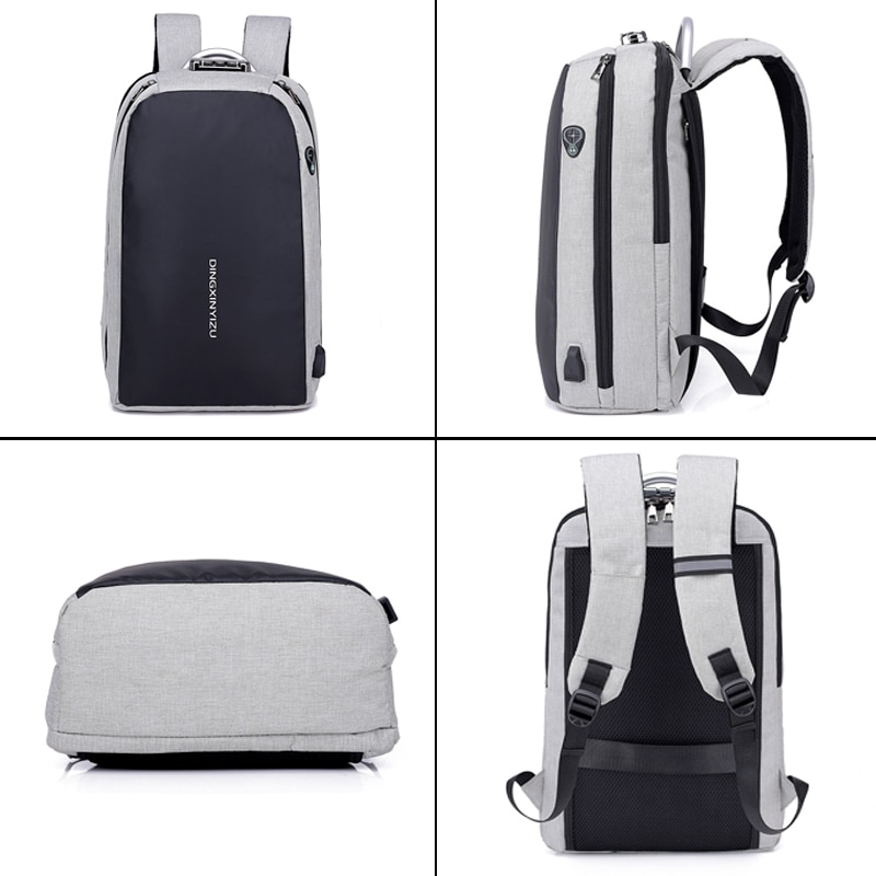 Mannen Laptop rugzak USB opladen anti-diefstal wachtwoord lock schooltas Tiener vrouwen waterdichte rugzak mochila hombre