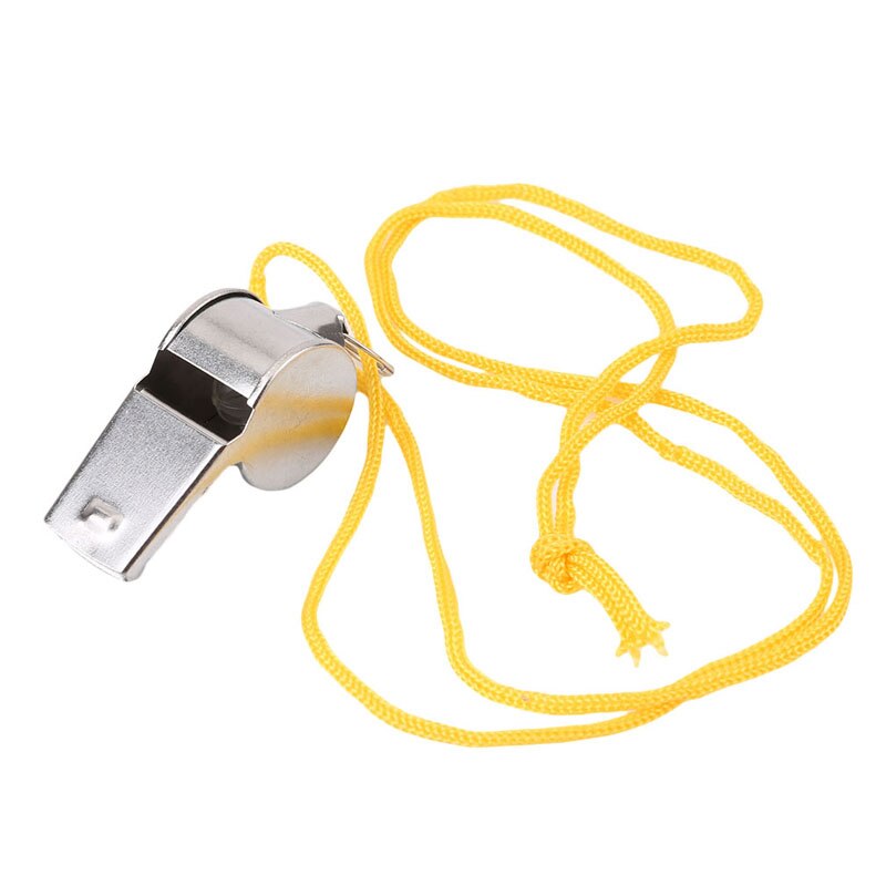 1Pcs Metalen Fluitje Scheidsrechter Sport Rugby Party Outdoor Sporten Zoals Fluitje Training School Voetbal Kleurrijke Lanyard: YELLOW