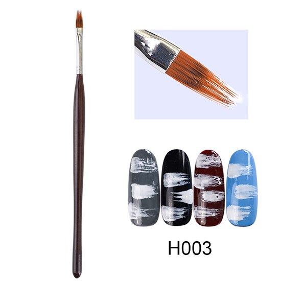 1 pinceau nail art pour peinture, dessin, vernis, poudre, fleur, dégradé, gel uv, dessin, nail art, manucure, poignée trh 001-008: H003