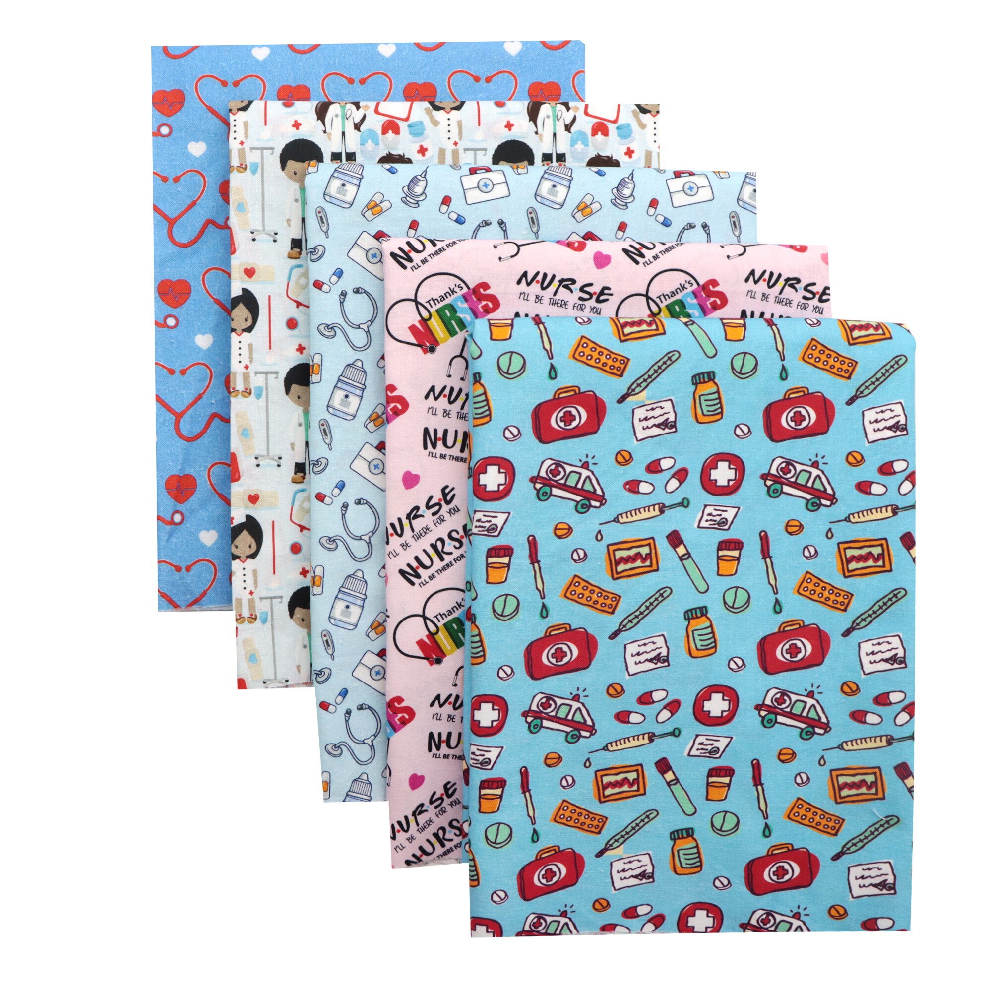 50*140cm 5Entwürfe/einstellen Krankenschwester Gedruckt 100% Baumwolle Stoff NäHenne Kleidungsstück Kleidung Quilten Patchwork Stoff Tilda puppe, 1Yc12650