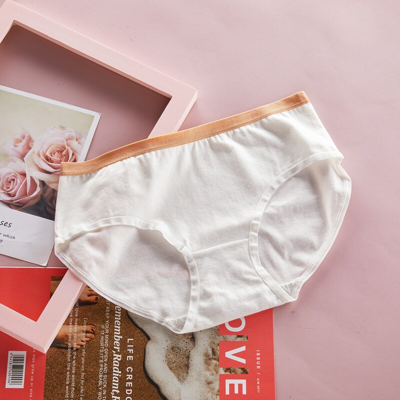 Cuecas da menina de quatro estações simples cintura média roupa interior algodão virilha antibacteriano cor sólida roupas crianças calcinha