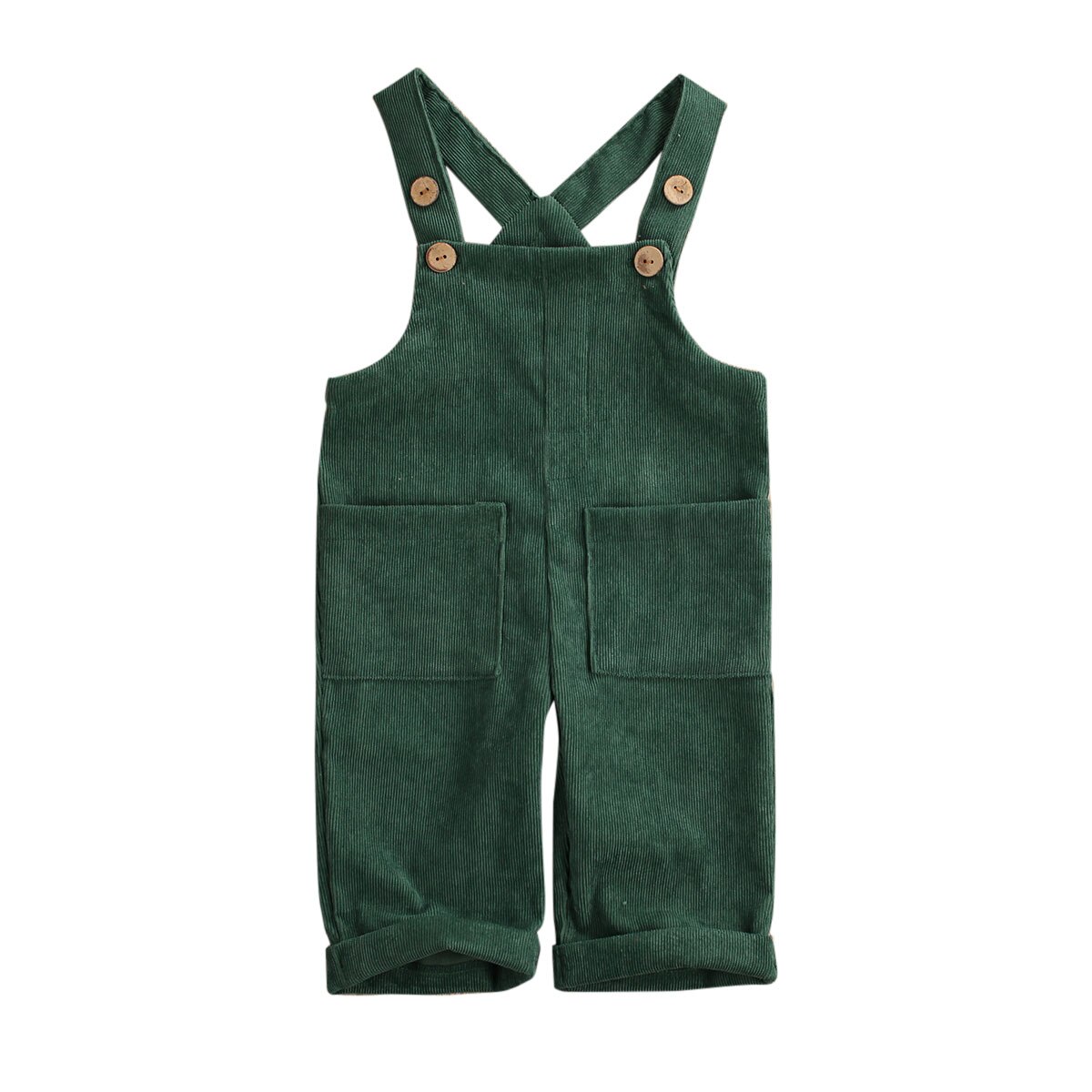 Au småbørn barn baby dreng pige fløjlsbukser jumpsuit smækbukser overalls tøj 0-5t: Grøn / 4t