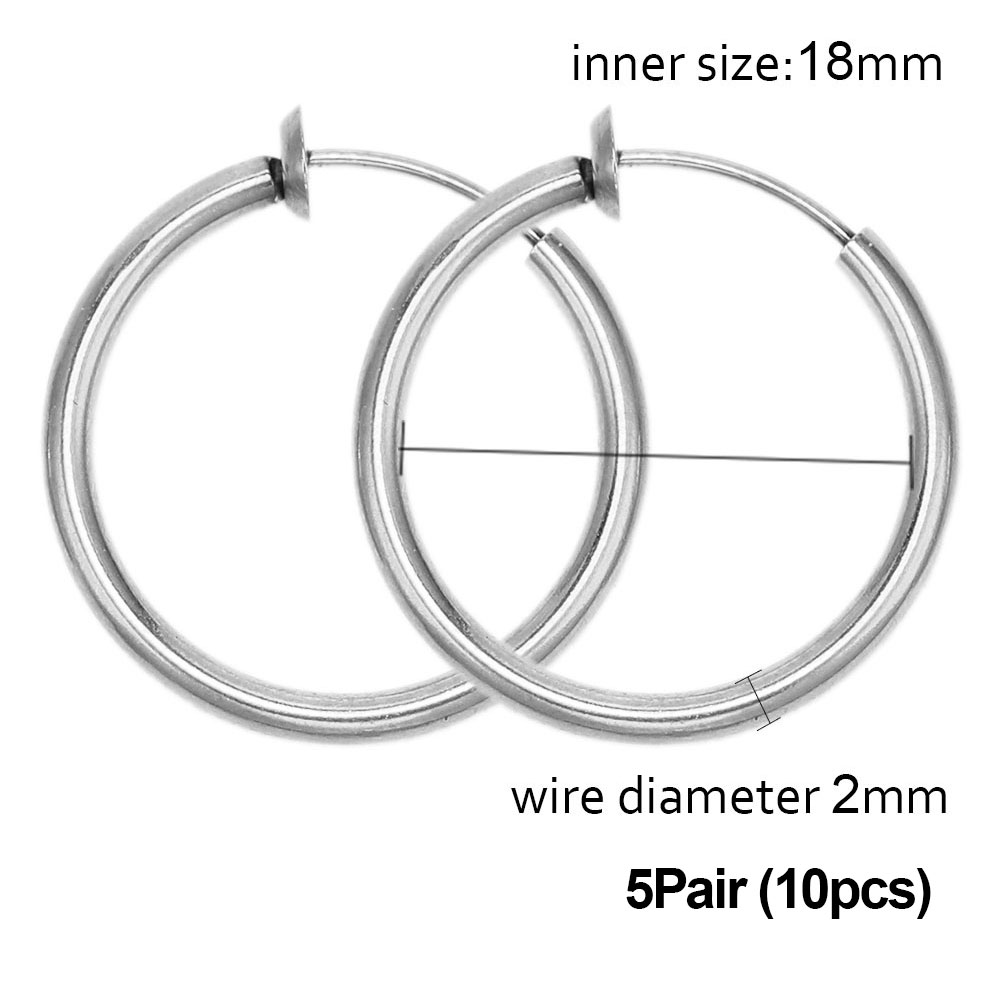 1-5 pares de aros de Clip de acero inoxidable sin agujeros para las orejas sin pendiente de perforación para pendiente de Clip sin perforación fabricación de joyas: Verde