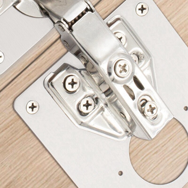Hinged Stainless Steel Repair Plate, Furniture Cabinet Door Panel Connection Plastic Repair Plate Hardware Accessories