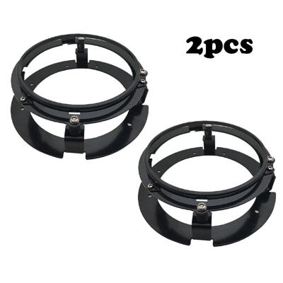 Kit de soporte de faro delantero para motocicleta, soportes de montaje de anillo para faros LED de 3/4 pulgadas, color negro/cromo, 5, 5,75 y 5,75 pulgadas, 1 unidad: 2pcs black