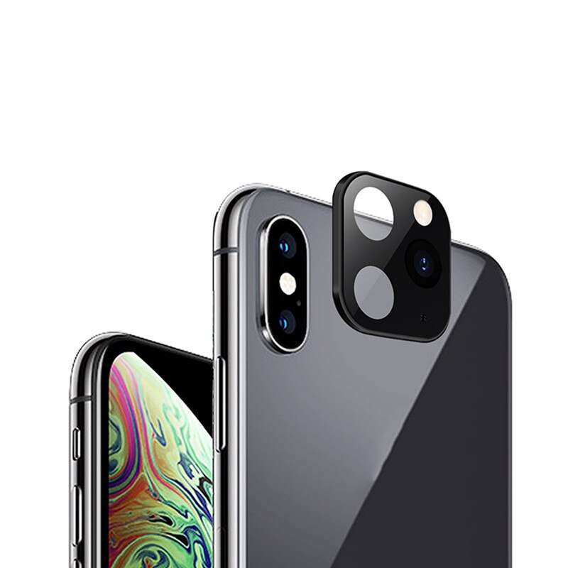 1/2pcs For iPhone Apple X XS MAX Seconds Change for 11Pro for iPhone 11 PRO MAX Lens Sticker Modified Camera Protective Cover: No.2 Black