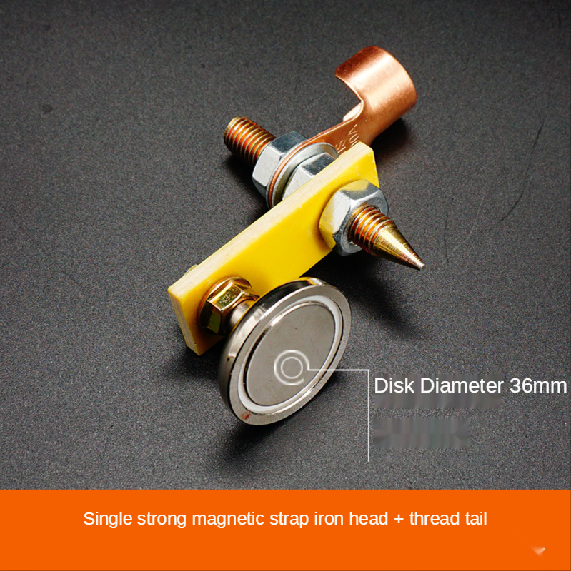 Strong Magnetic Grounding Magnet Welding Machine Ground Clamp Welding Magnet Strong Iron Lapping Head: Brown
