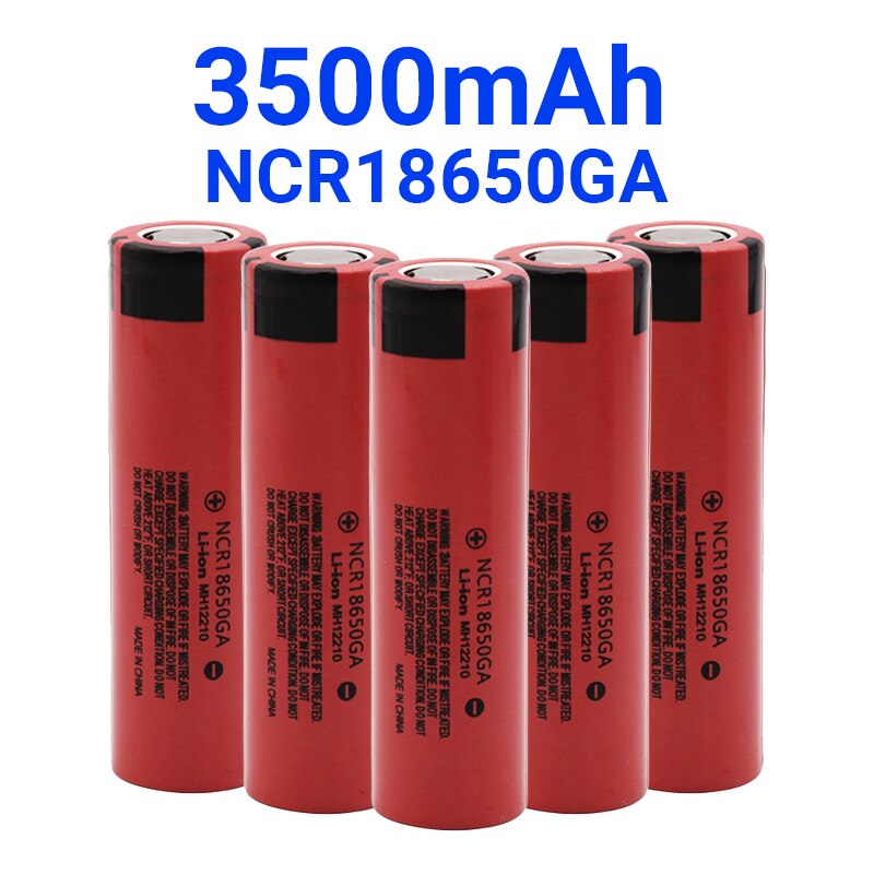 Original NCR 18650GA High Discharge 3.7V 3500mAh 18650 Rechargeable Battery Flashlight Flat-top Lithium Battery