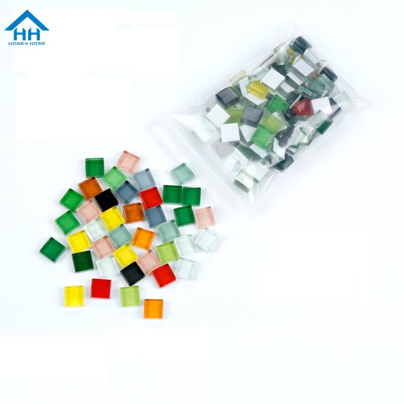 500pcs/pack DIY Mosaic Making Tiles for Art Crafts Creation Square Candy Mosaic Tiles Transparent Glass Tessera Home Decorations