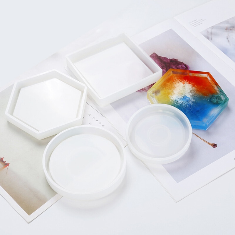 1pcs Coaster Resin Silicone Cup Mat Pad Mold Jewelry Making Epoxy Mould Tool Craft