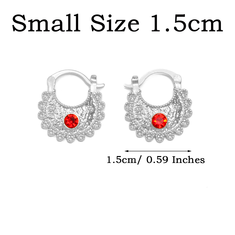 Anniyo 2.2CM/1.5CM Piccoli orecchini con strass Etiope eritrea Gioielli africani Donne Ragazze # 160916: Rosa colore Oro