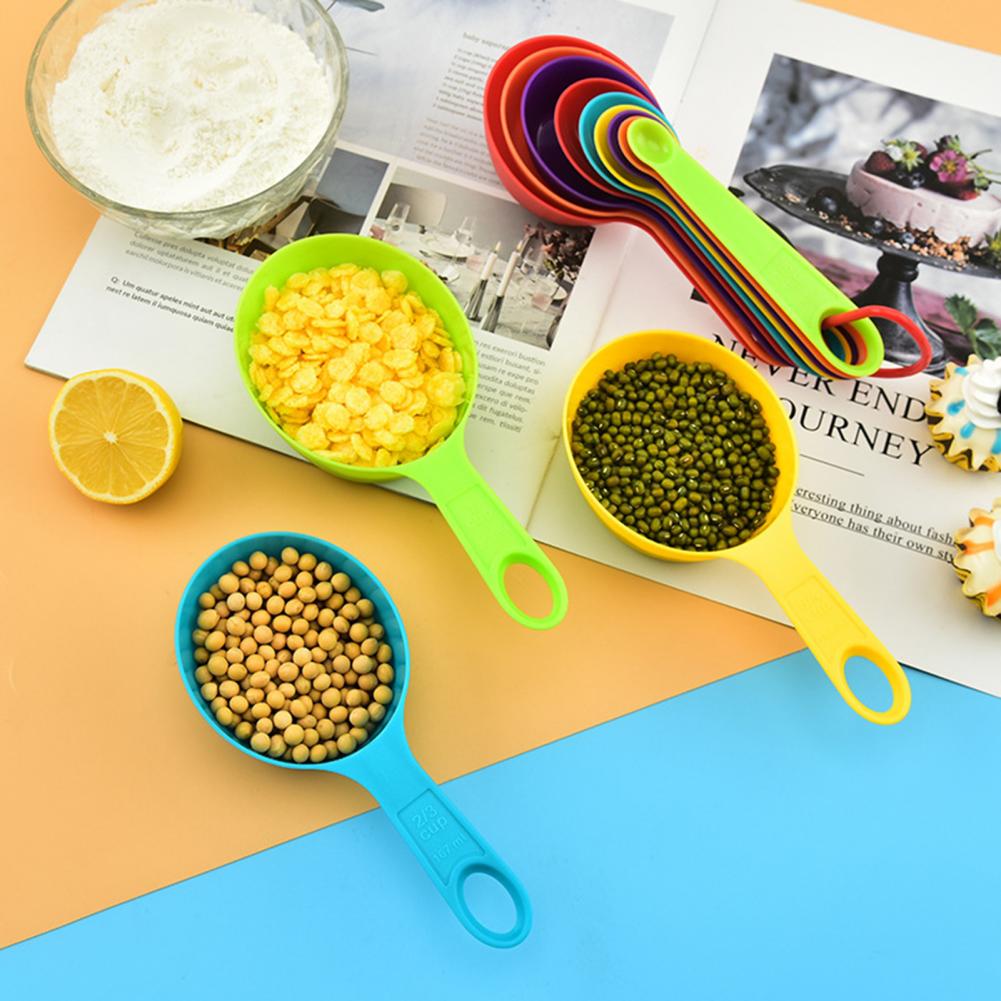 Measuring Cups Mix Color Measuring Spoons Lightweight Anti-deform Good Flour Measuring Cup Spoon Set