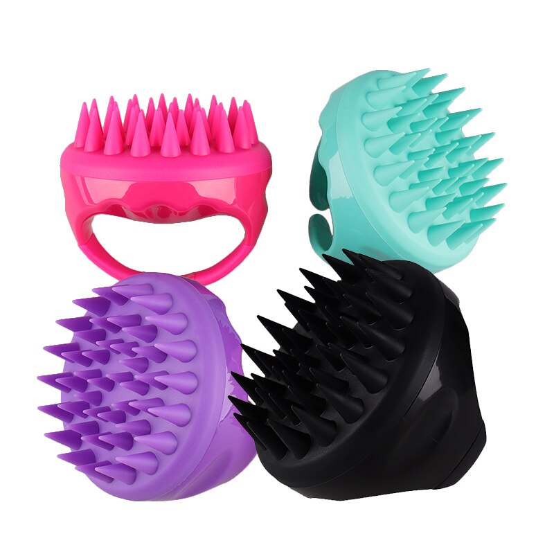 Shampoo Hair Washing Comb Shower Brush Bath Spa Massage Brush Bathroom Accessories Silicone Head Body Scalp Massage Brush Comb