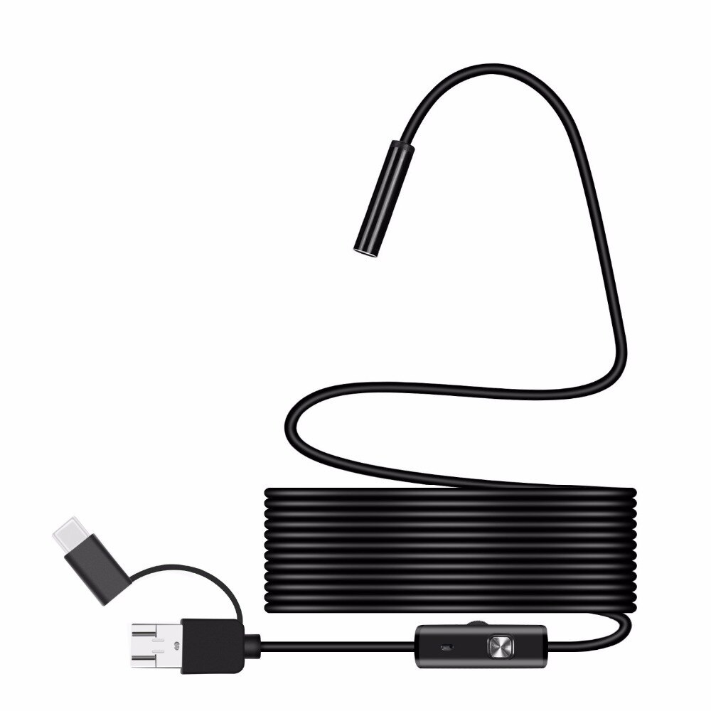 7mm Endoskop Kamera flexibel IP67 Wasserdichte Inspektion Endoskop Kamera für Android PC Notizbuch 6LEDs Einstellbare 1m 2m 3,5 m 5m: 1m / schwer Kabel