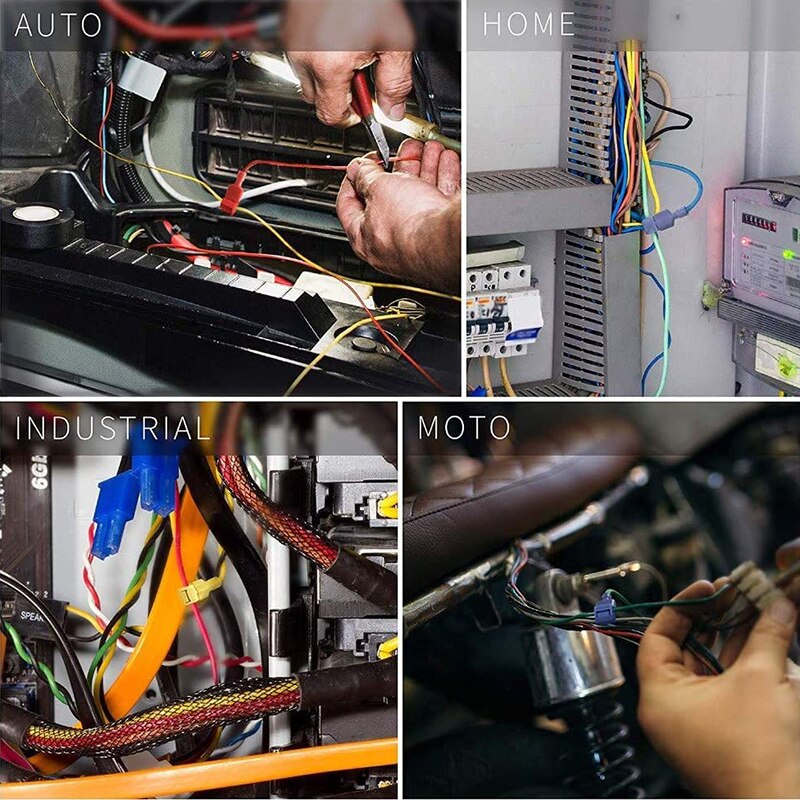 Terminales de conectores de cable t-tap de 240/360/120/40 Uds empalme rápido aislado eléctrico macho conector desconectar rápido