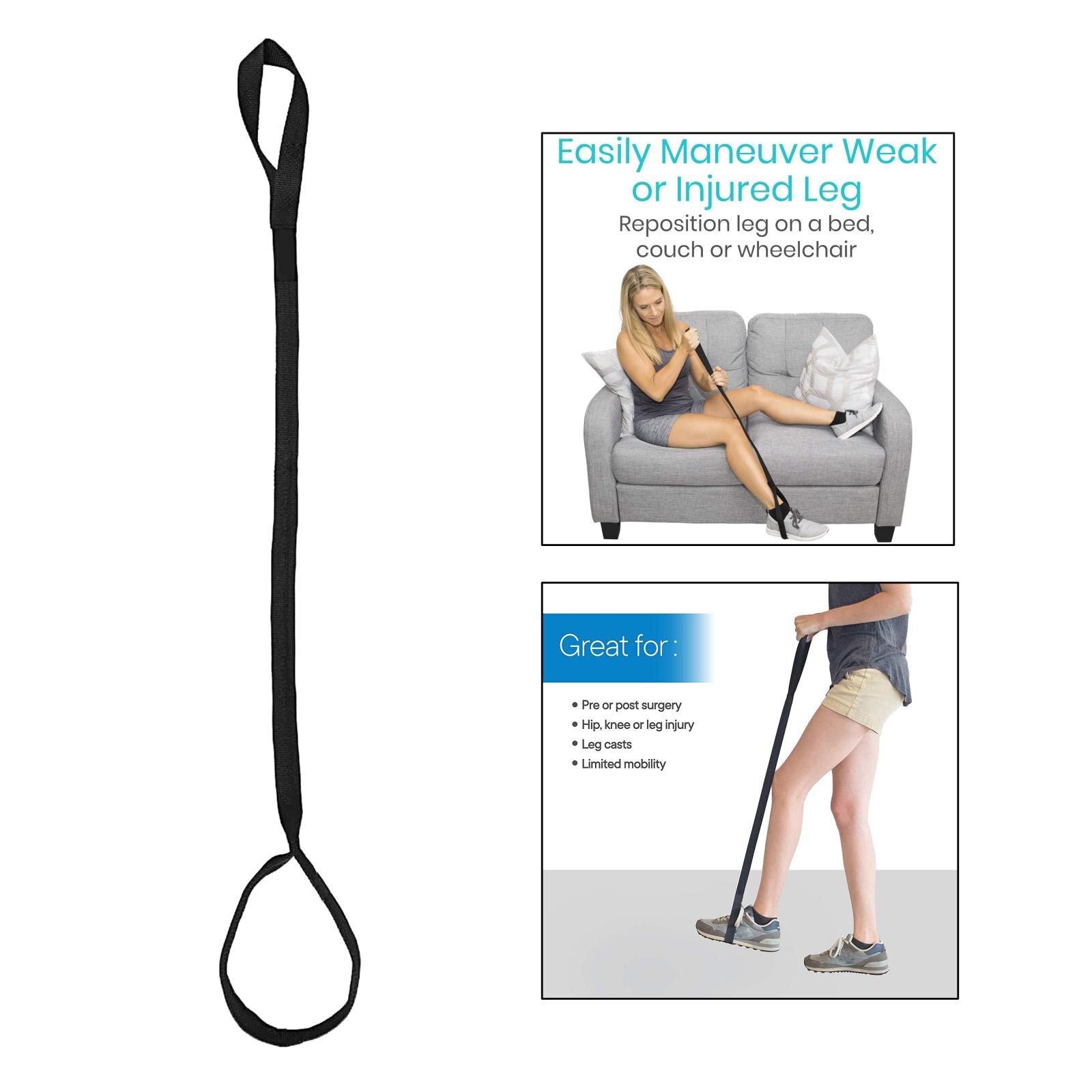 Leg Lifter Strap Rigid Foot Loop Hand Grip for Adult Senior Elderly Handicap