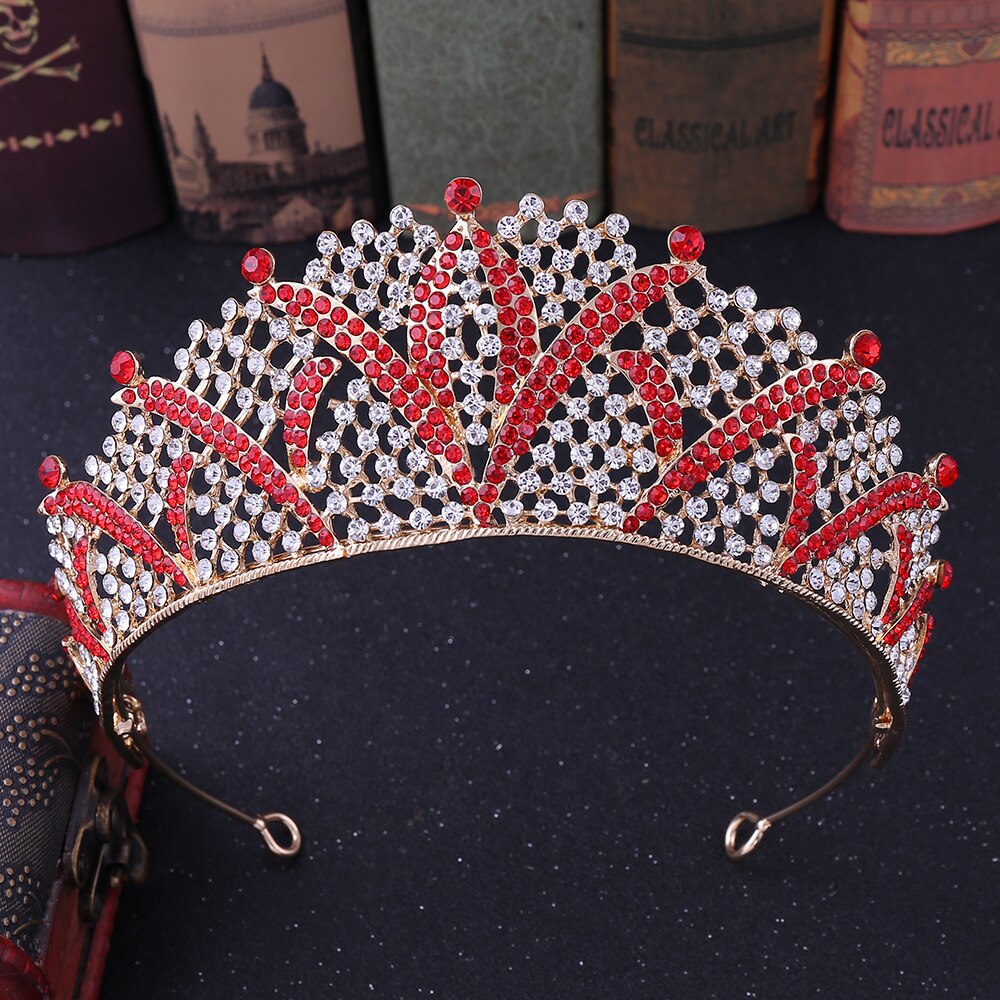 Barocco di Lusso Argento Placcato Nuziale di Cristallo tiara regina corona di Strass Diadema Velo Diademi Fasce nozze Accessori per Capelli