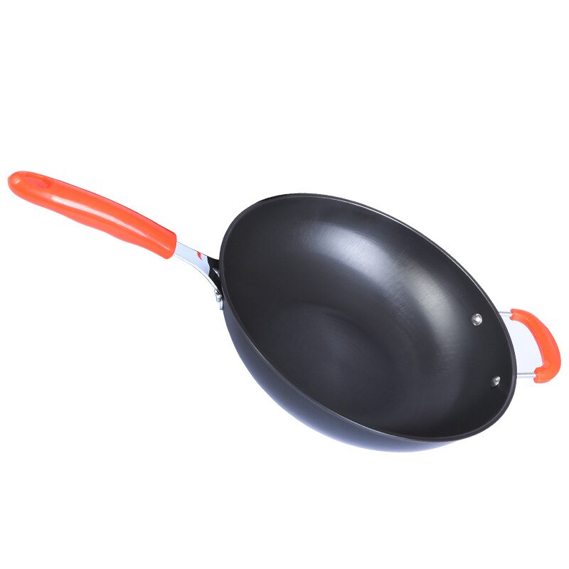 Steelpan Ijzeren Wok Ongecoat Pot Non-stick Pan Non-Coating Inductie En Gasfornuis Kookgerei