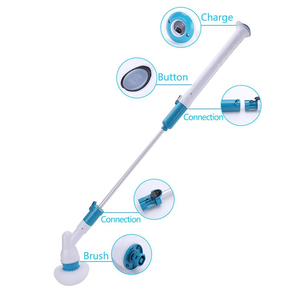 Turbo Scrub Multifunctionele Elektrische Borstels Draadloze Opladen Elektrische Lange Handvat Borstel Huishoudelijke Schoonmaakmiddelen Gereedschappen
