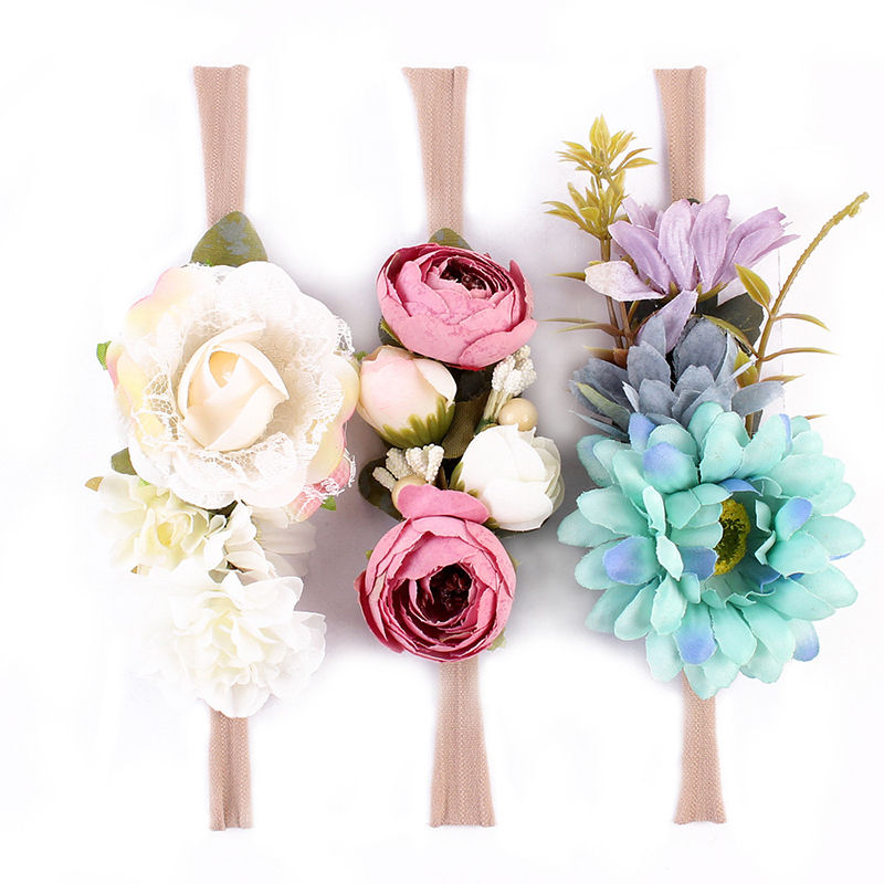 2018 novo 3 pçs bonito meninas do bebê, de renda flor de cabelo, acessórios de bandas de flores, faixas de festa, adereços de fotos presentes