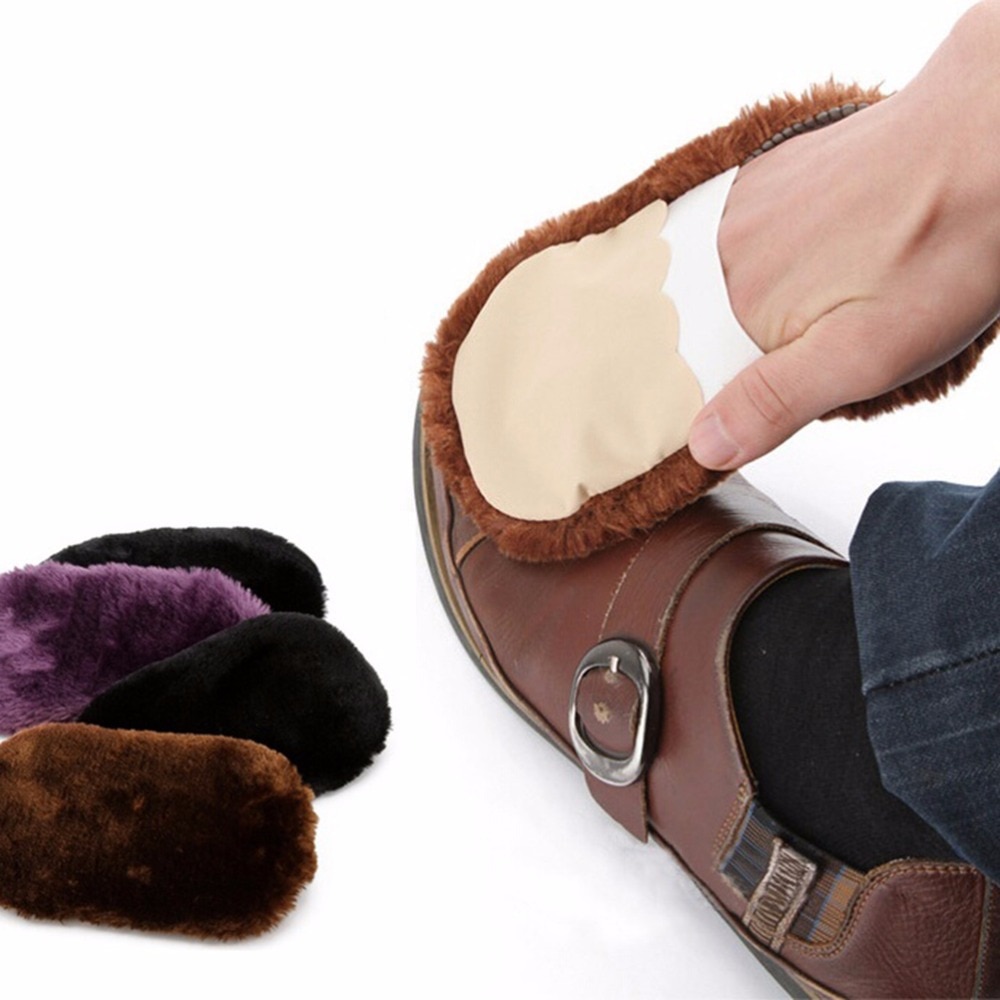 Sko skind klud plys sko rengøringsklud faux uld polering handsker lædervarer renere læderpleje