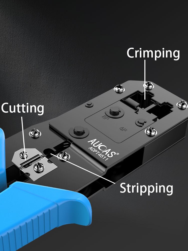 Aucas Rj45 Crimper Tool Netwerk Kabel Apparatuur Stripper Krimptang Moederbord Kit Tester Machine Mikrotik Detector Mikrot