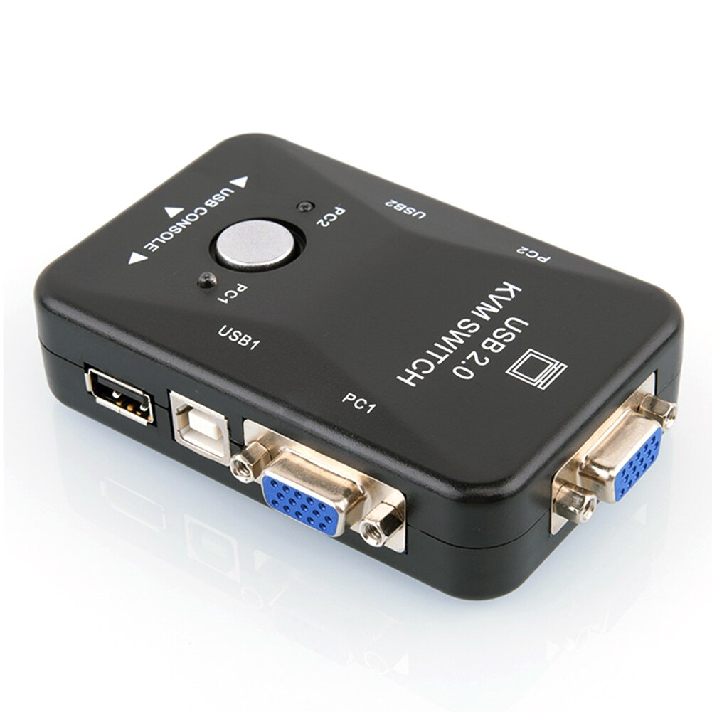 Switch Box Monitor 2-Port Mouse Video For Keyboard KVM Adapter USB2.0 Switcher 1920*1440