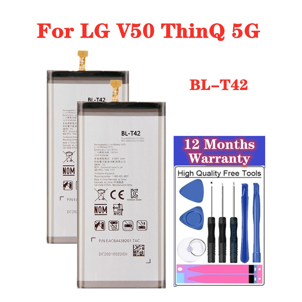 Dla LG V20 Stylus3 V10 V30 V30 + V30A V40 V50 G7 G7 + ThinQ G3 G4 G5 K7 K8 K10 K20 Plus Leon Tribute 2 5 Optimus LTE III 3 baterii: BL-T42