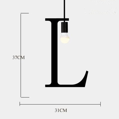 Plafonnier suspendu en fer avec alphabet anglais, éclairage d'intérieur, luminaire décoratif de plafond, idéal pour une réception, un restaurant, un salon, un café, un bar, un bar ou un bureau
