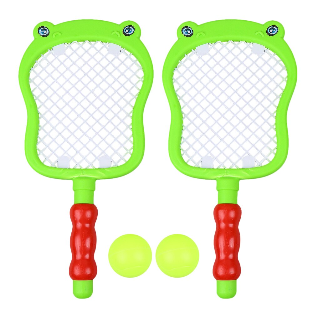 1 sæt børnetennisracket badminton racetsæt med bolde indendørs og udendørs sportslegetøj til børn børn - søhestemønster: Default Title