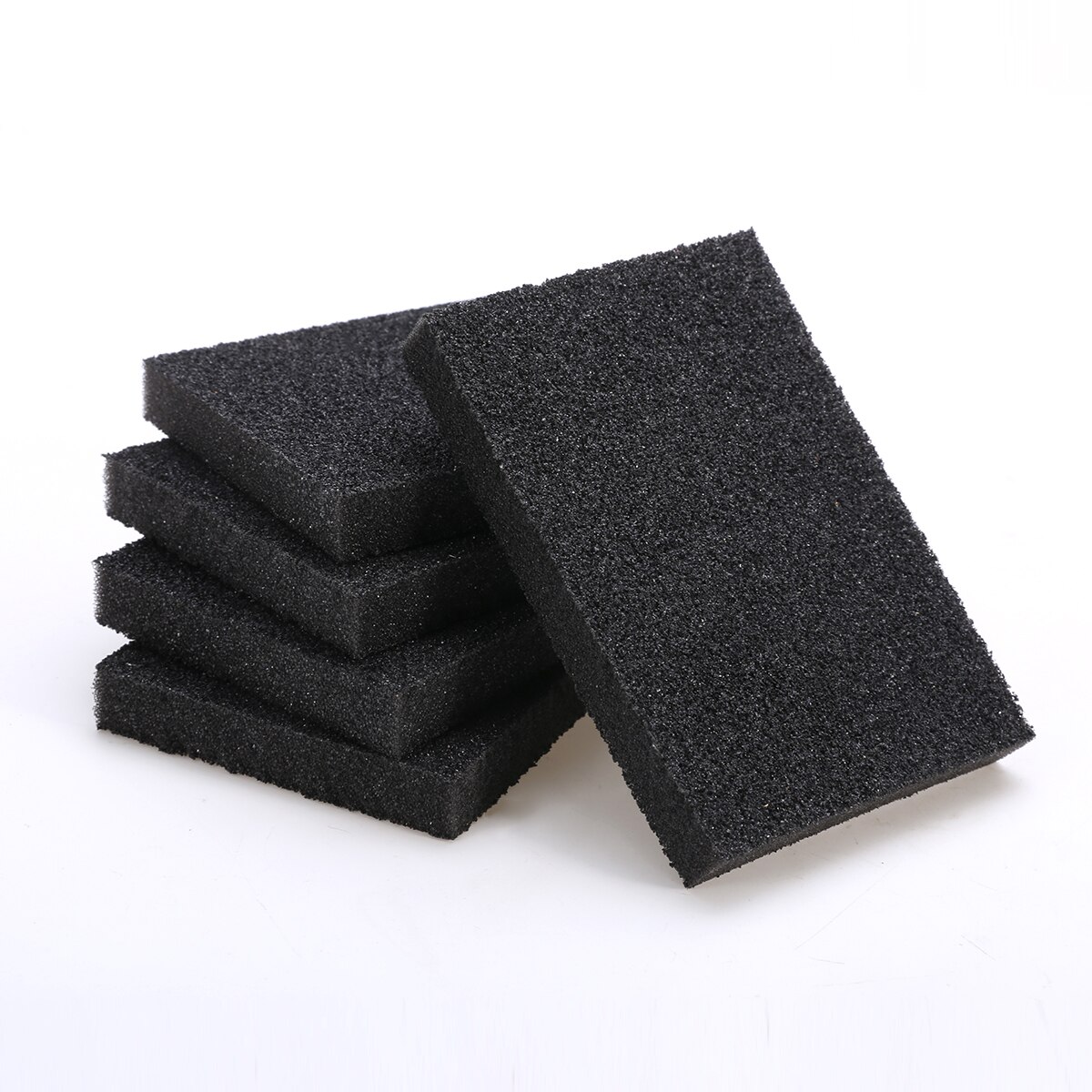 Mayitr 5pcs/lot Black Sponge Kitchen Emery Sponge Cleaner Rub Pot Except Rust Cleaning Sponge for Kitchen Bathroom