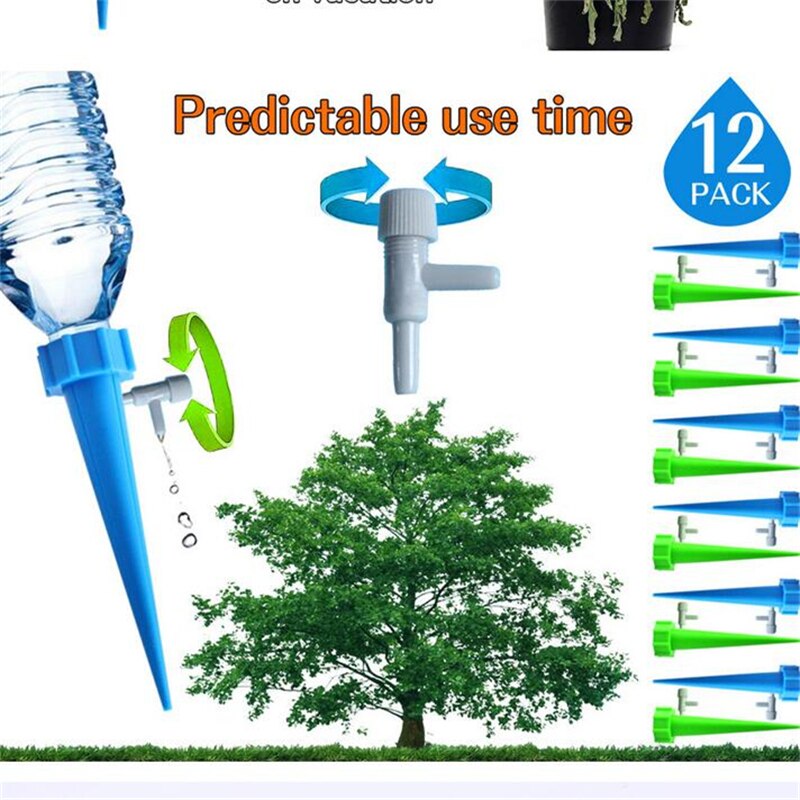 12 pièces automatique réglable débit arrosage dispositif interrupteur vanne de contrôle goutte à goutte Irrigation automatique pointes d'arrosage Irrigation