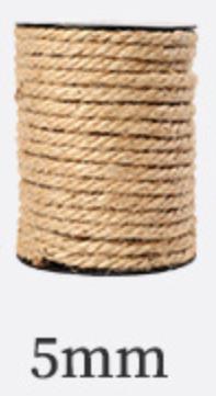 Natural Jute Hemp Rope Natural Jute String Twine Craft Rope for DIY Wrapping Gardening Parcel Packing and DIY Craft: 5mmX25meters