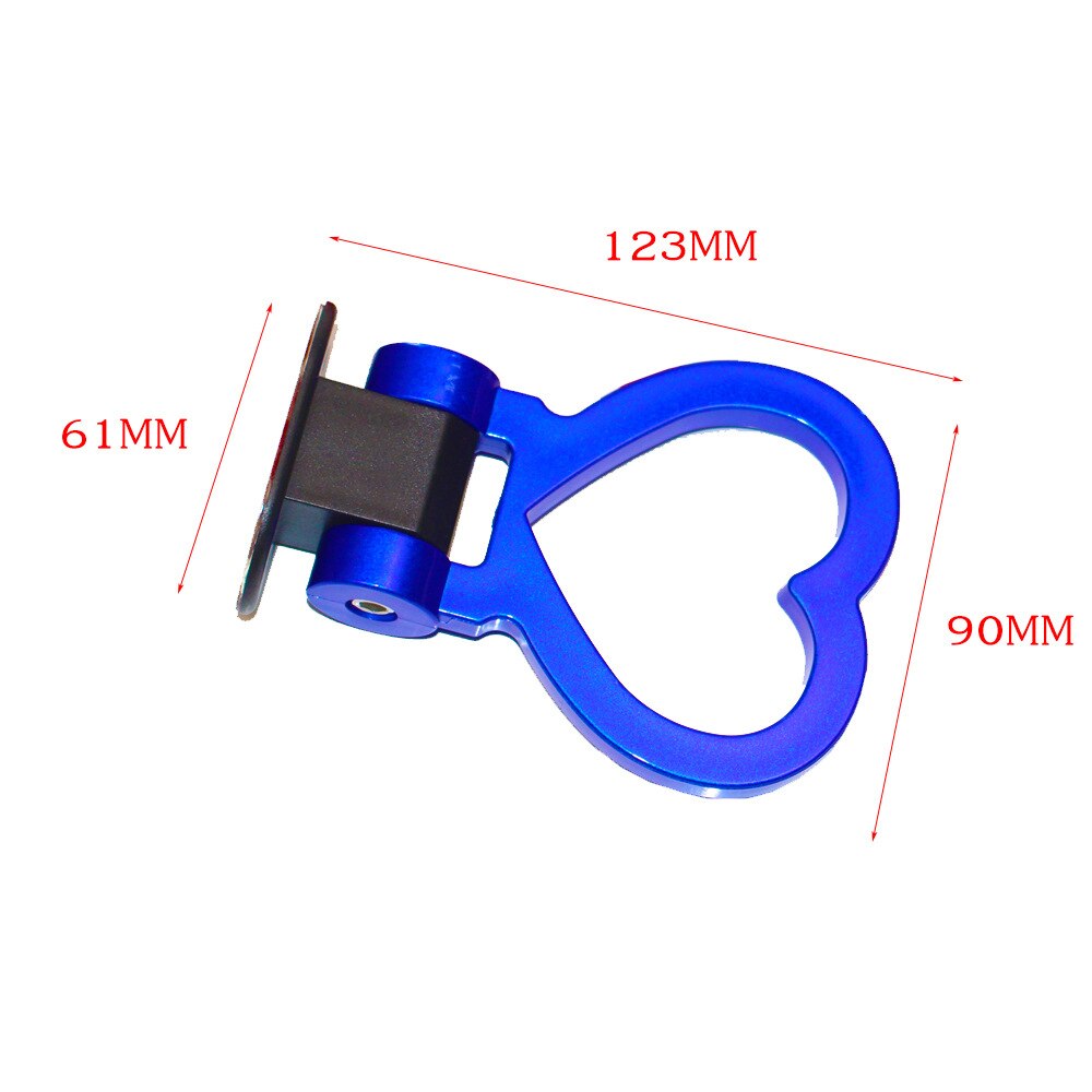 1 piezas con forma de corazón anzuelos de remolque Universal ABS, pegatina de anillo de decoración, barras de remolque multicolor, estilo de coche