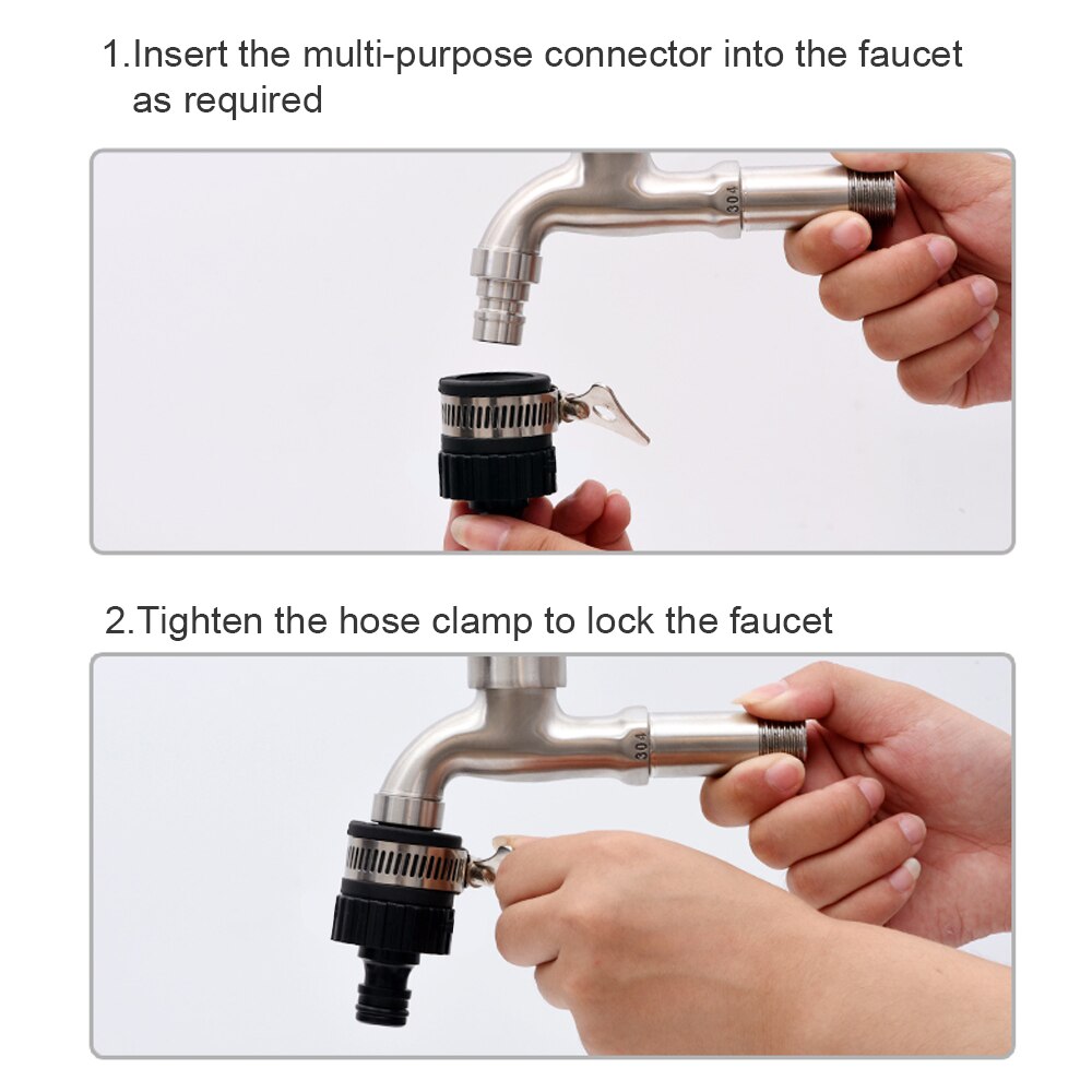 Universal Water Faucet Adapter With 1/2" Thread Hose Fitting Garden Irrigation Suitable For Transfer 15-20mm Diameter Tap 1 PC