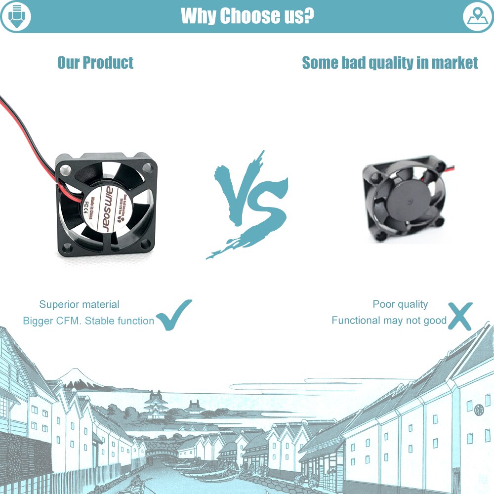 Fan 12v 24v ender 3 Fan 30mm 3010 Dual Ball Bearing / Hydraulic Fan 2 pin 3d printer parts 3010 30*30*10mm