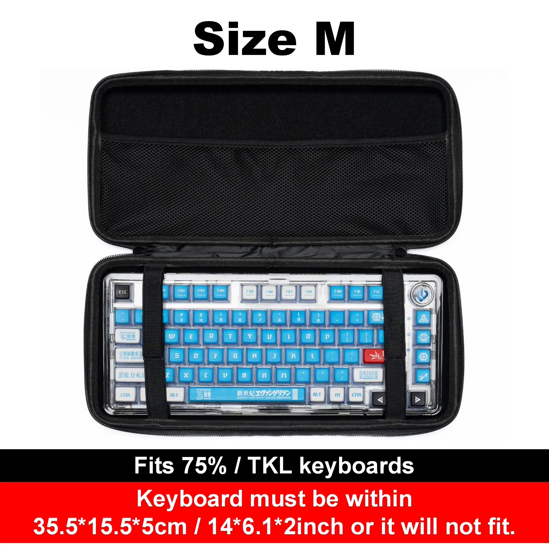 Nowa torba robić przechowywania klawiatury mechanicznej 2025, odporna na kurz i wodę, twarda obudowa EVA, pasuje robić klawiatur 61/68/75% TKL/pełnowymiarowych.: Beżowy