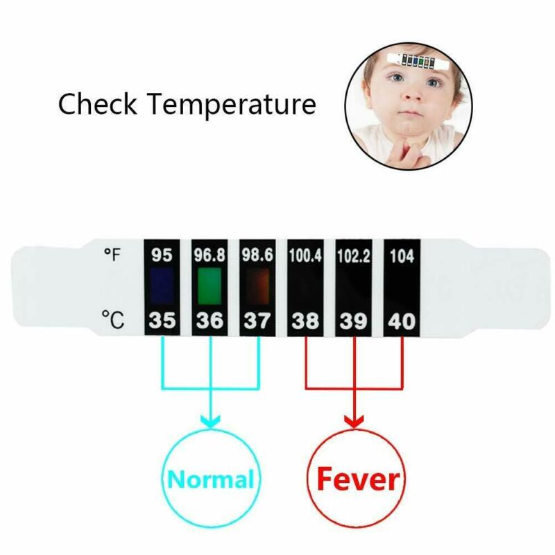 10 Stks/partij Kids Baby Voorhoofd Hoofd Thermometer Strip Baby Body